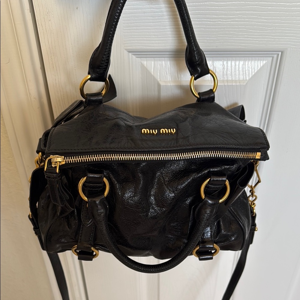 Miu Miu Vitello Lux Bow Purse